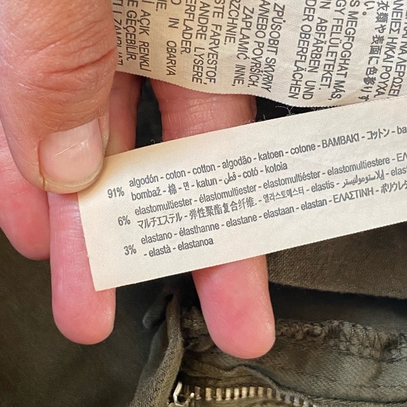 ZARA • High-Rise Stretchy Denim Skinny Jeans • Size W6 x L27 • Army Green - Picture 11 of 13